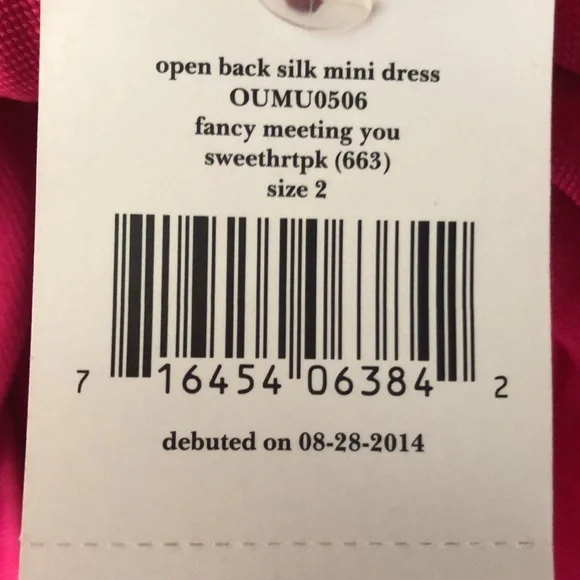 NWT Kate Spade pink open back silk mini dress with bow size 2 - Picture 6 of 6
